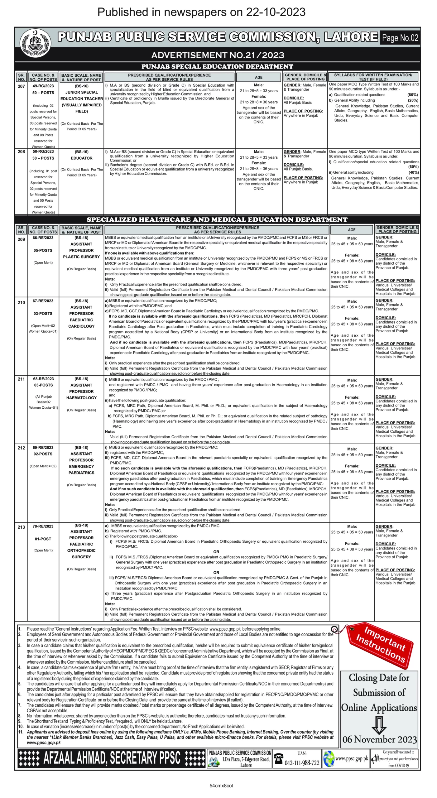 PPSC Upcoming Jobs 2023 - PPSC Jobs